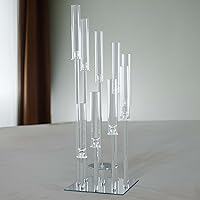 Vista 20 de Efavormart - Candelabro de acrílico transparente con 9 brazos, soporte para velas con base cuadrada, 4 pies de alto