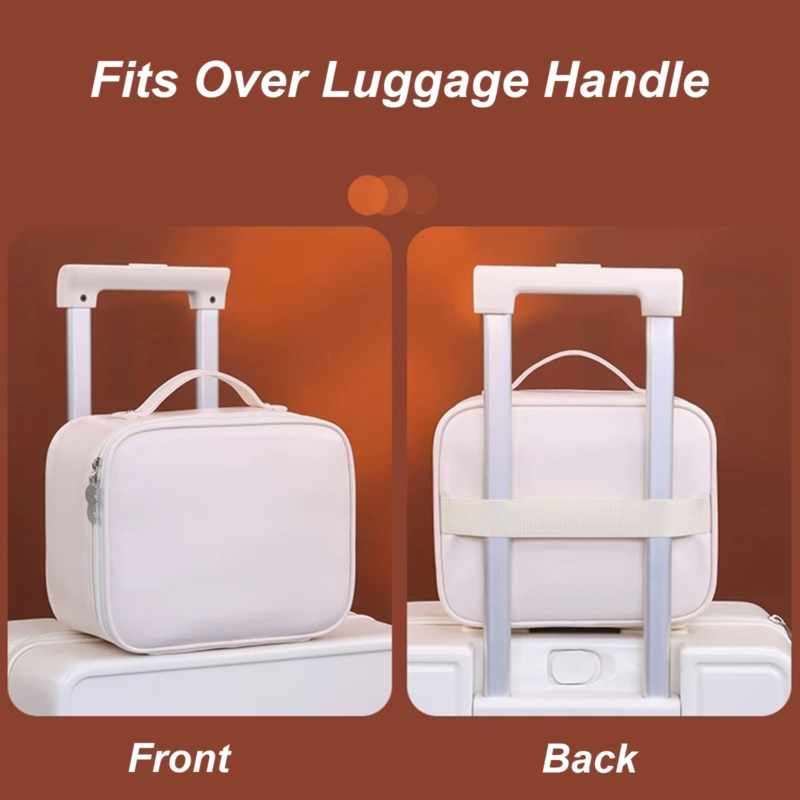 Beauty Case da Viaggio, Beauty Case da Appendere per Donna, Ideale per San Valentino, in PVC Trasparente Impermeabile, con Divisorio Interno Rimovibile e Chiusura con Fibbia(Brown)