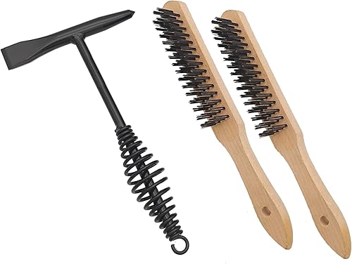 Miniatura 12 de Martillo de soldadura con mango de resorte helicoidal, 10.5", cincel cónico y vertical, cepillo de alambre de 10