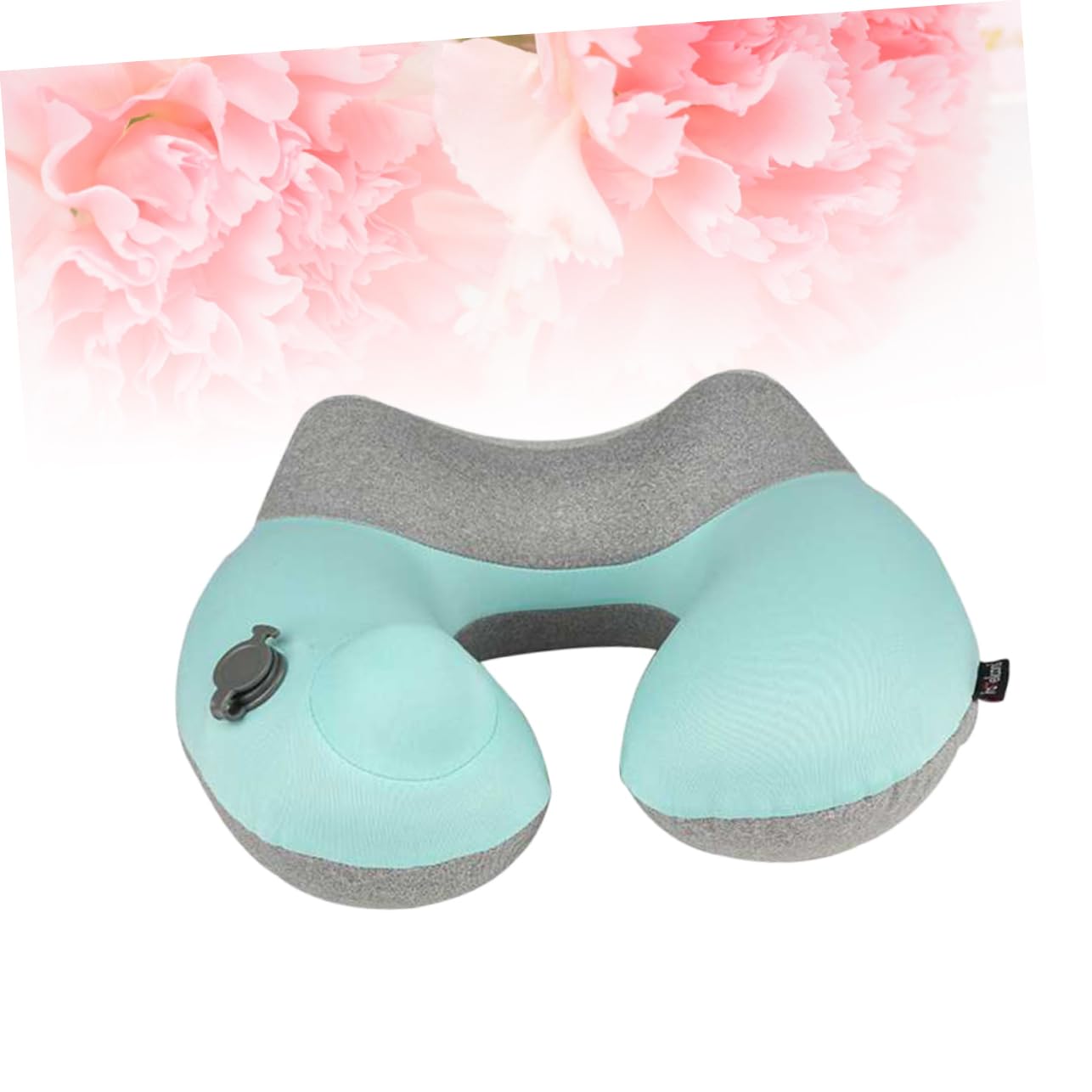 Amosfun Oreiller De Voyage Gonflable en Forme De U Gris Doux Et Lavable Idéal pour Le Camping