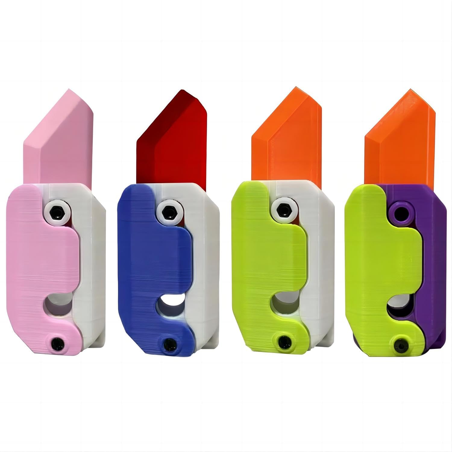 4 Pack Gravity Fidget Toy -Two Normal & Two Luminous,3D Printing Fidget Toys Sensory Toys Anxiety Stress Relief Toy for Kids&Adult ADHD Autism Hand Toy, Plastic EDC Carrot Knife Toy Gifts