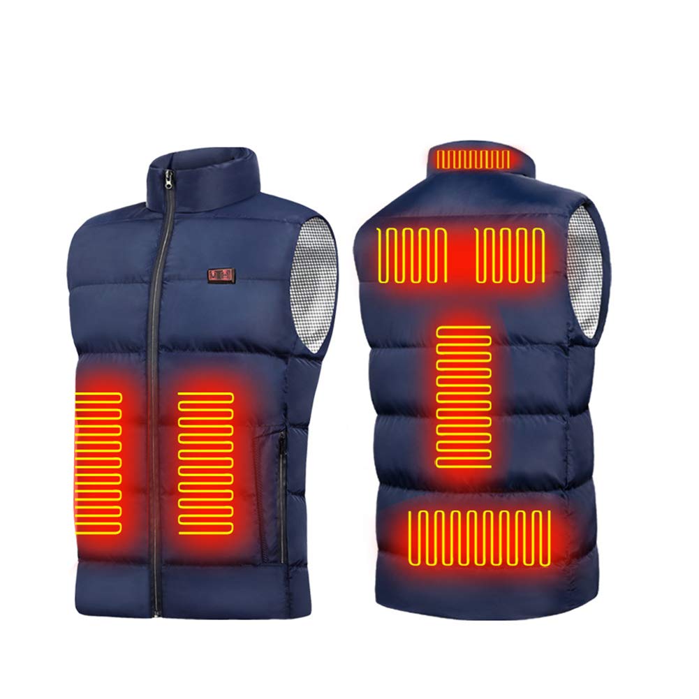 Gilet riscaldato da uomo, giacca calda elettrica con doppio interruttore di alimentazione, lavabile, leggero e riscaldante, ideale per l'inverno, attività all'aperto, escursionismo, caccia, pesca