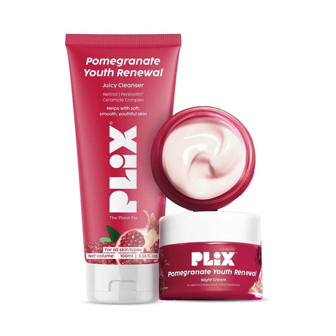 PLIX Pomegranate Youth Renewal Face Care Combo | Juicy Cleanser & Retinol Cream | Reduces Fine Lines & Wrinkles | With Retinol GS 50, Bakuchi Oil & Pentavitin-image-14