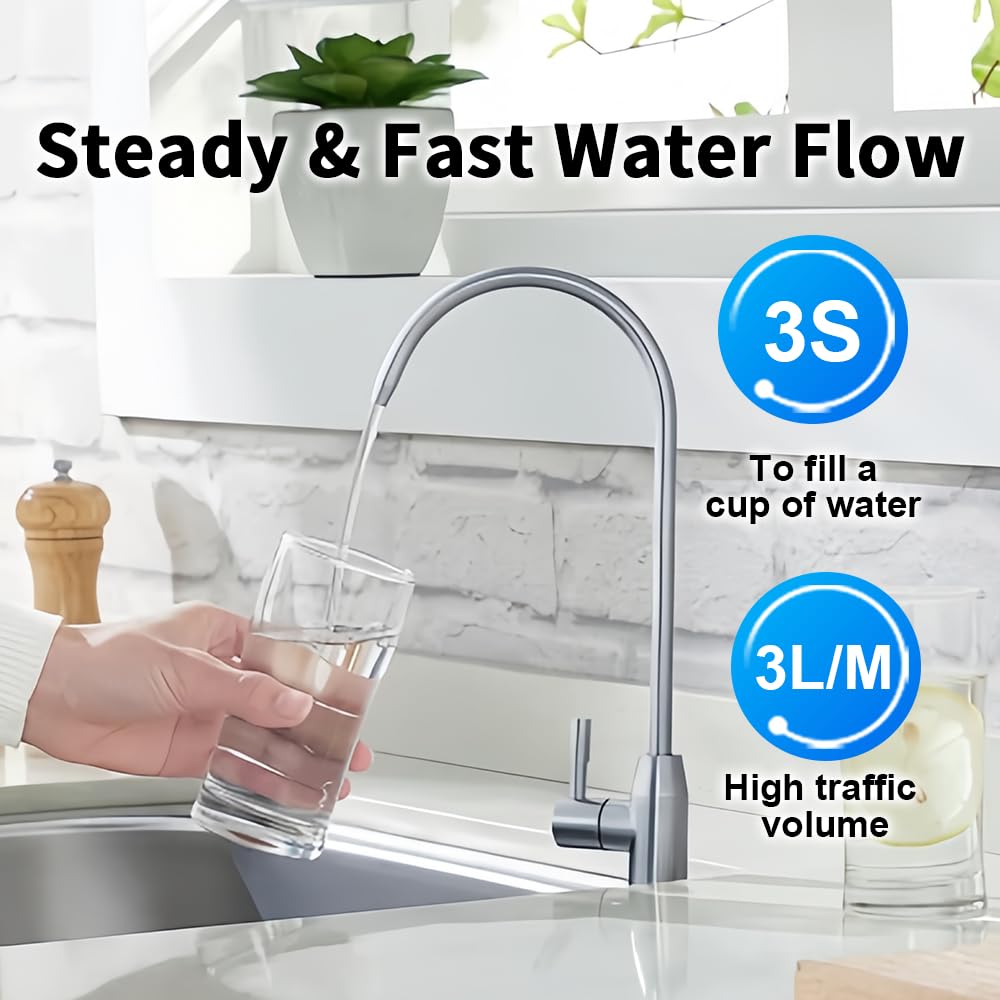 Q5-UF11-NSF/ANSI 42 & 53 Système de filtration d'eau sous évier certifié 0,01 micron, connexion directe au robinet de cuisine, réduction de la baçt, réduit les métaux lourds, le chlore, le