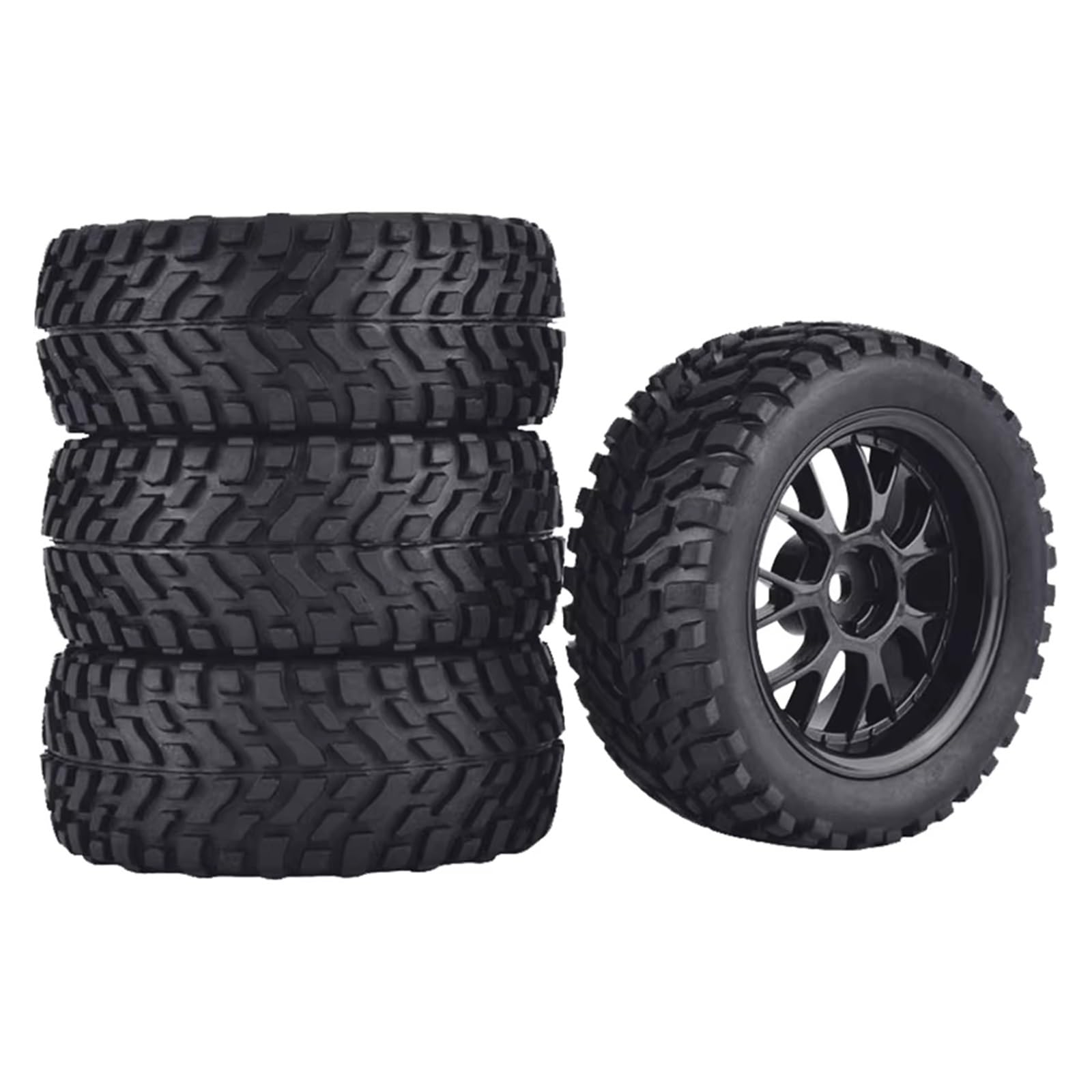 Rc Tire Jante pour Wltoys 144001 pour HSP pour HPI pour 1/14 1/16 1/10 pour Voiture De Course 4 Pièces 75mm Roue en Caoutchouc 12mm Hex pour Pneus De Voiture De Course