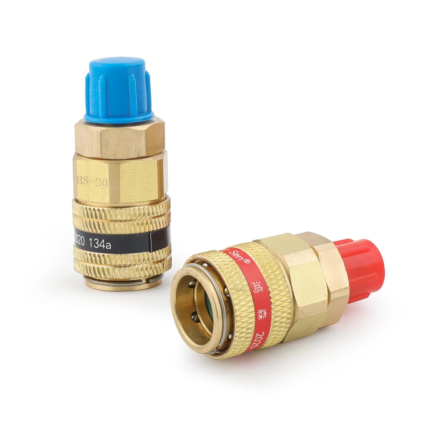 Hongsen HVAC Manifold Gauge Set with 5FT Hoses, R410A Adapters, R134a Quick Coupler Adapter