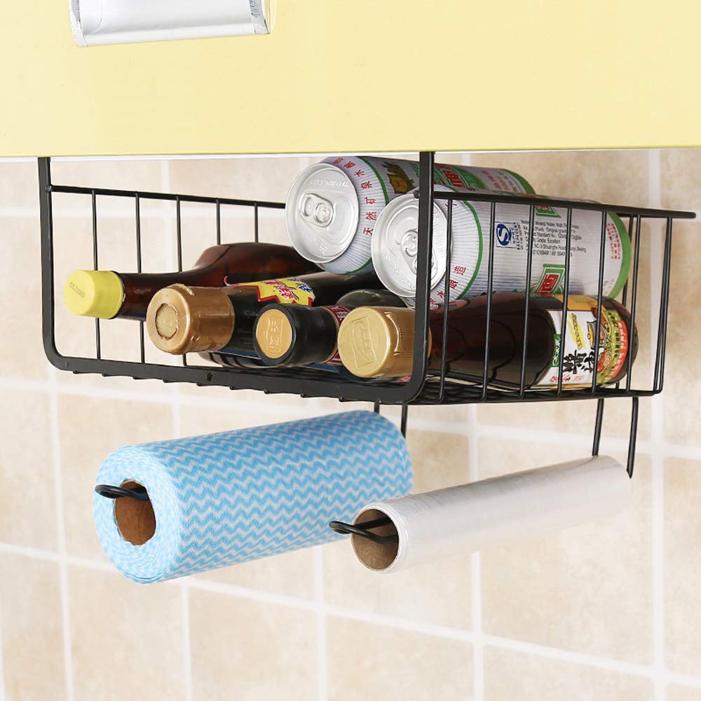 Amazon.co.jp: バスケット 吊り下げ収納 吊り戸棚下収納ラック