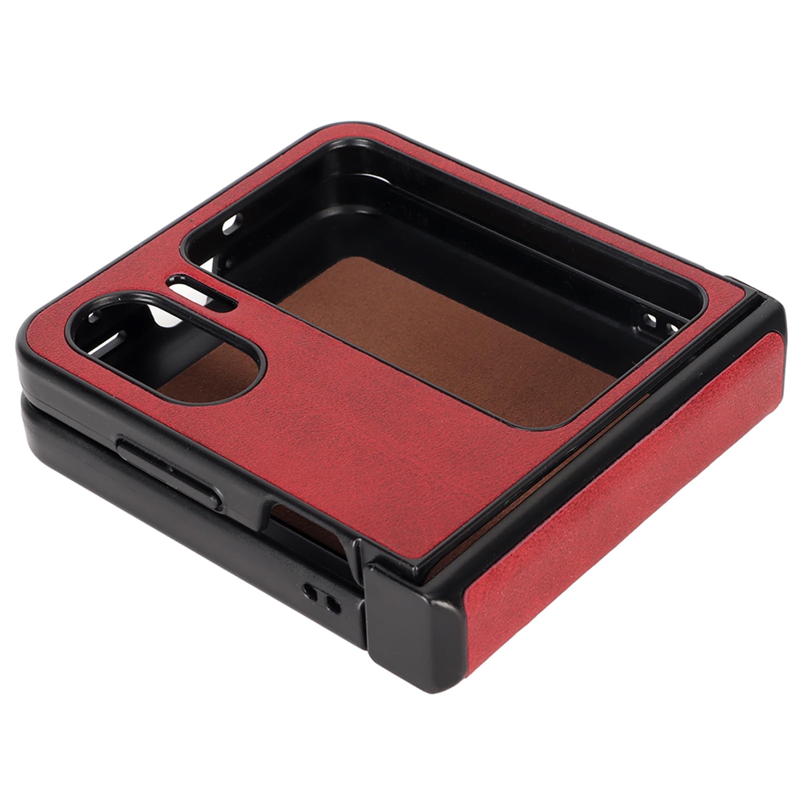 Cocoarm Fodera in Similpelle a Conchiglia per Oppo Find N2 Flip (rosso)