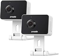 Vista 9 de Zmodo 1080p Paquete de 3 mini cámaras WiFi, audio bidireccional, monitor de bebé de video, negro con blanco, 3 unidades (paquete de 1)