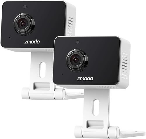 Zmodo Mini cámara WiFi para mascotas de 1080p, audio bidireccional, cámara inteligente para el hogar con visión nocturna, compatible con Alexa y el