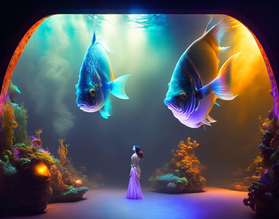 Affiches sur toile Aquarium de 58 x 90 cm sans cadre pour mur moderne
