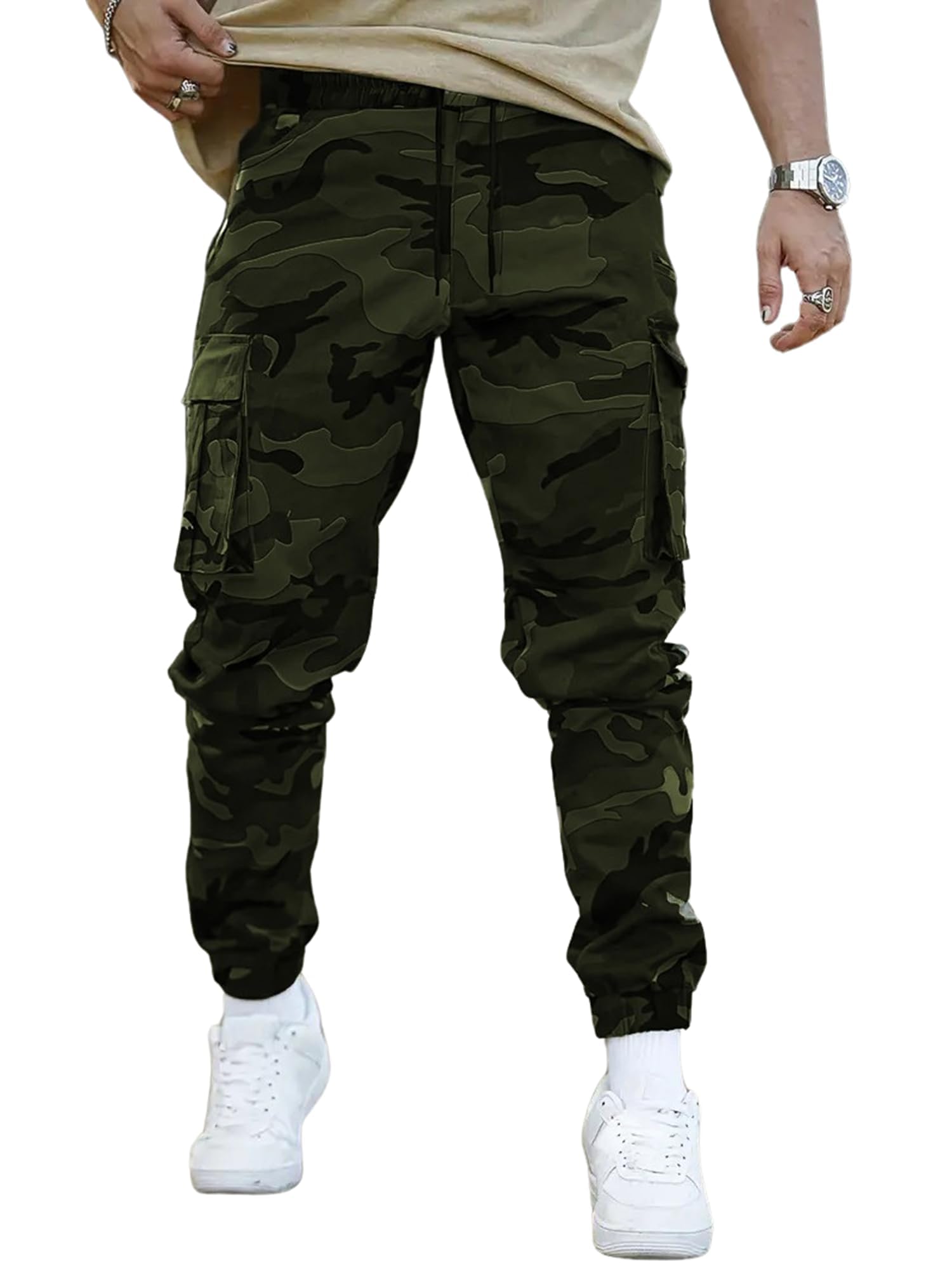 wereflex Cargo for Men || Cotton Cargo Pant || Drawstring Waist Pant (Also Available in Plus Sizes) (W-Army-Cargo)-picture-12