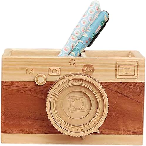 BestAlice Soporte para lápices de madera para cámara, soporte para bolígrafo de escritorio, accesorios de escritorio retro, decoración de disponible en Yaxa Costa Rica