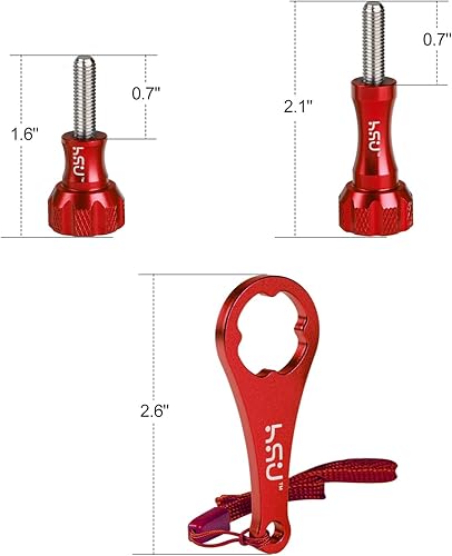 Miniatura 2 de HSU Juego de tornillos de mariposa de aluminio + llave para GoPro Session, Hero 11, 10, 9, 8, 7, 6, 5, 4, 3, AKASO Campark y otras cámaras de acción