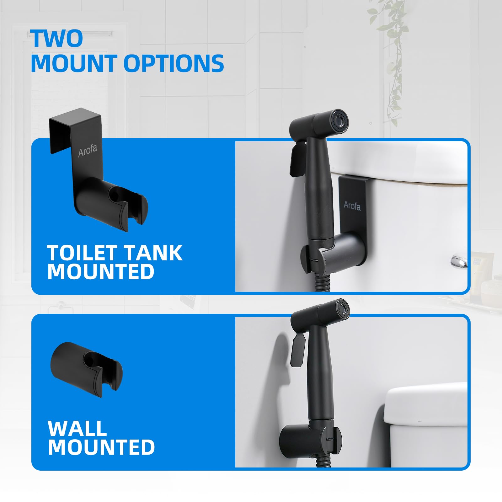 Arofa Black Bidet Sprayer For Toilet, 3 Pack Handheld