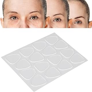 16 pçs remendos de rugas reutilizáveis Almofadas de rugas no peito, tiras removedoras de rugas, remendos de rugas de silicone para salão de beleza em casa rosto testa boca canto