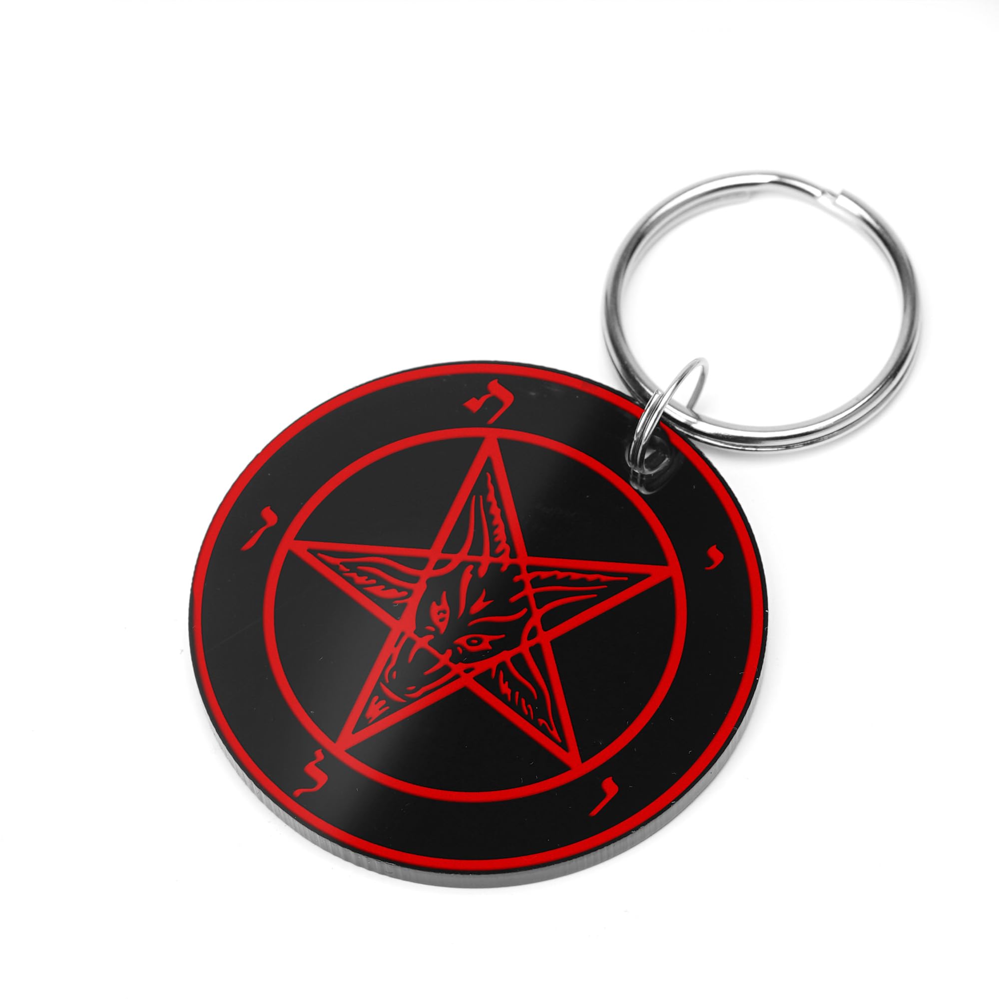 A1 Graphics Ltd Baphomet Keyring – Gothic Occult Symbol Acrylic Keychain, Dark Aesthetic Gift