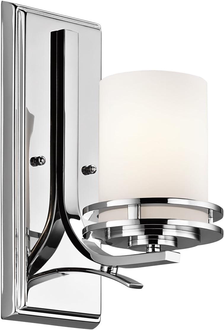 Black Friday - 40% OFF Kichler Hendrik 12" 1 Light Wall Sconce with Satin Etched Cased Opal Chrome