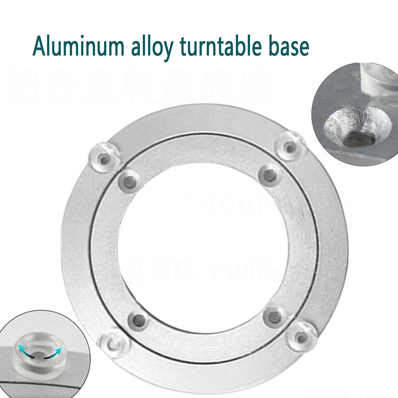 Lazy Susan - Cuscinetto per giradischi resistente, regolabile da 30,5 cm a 81,3 cm, girevole a 360°, per sala da pranzo, base rotante in metallo per una funzionalità e una durata fluide