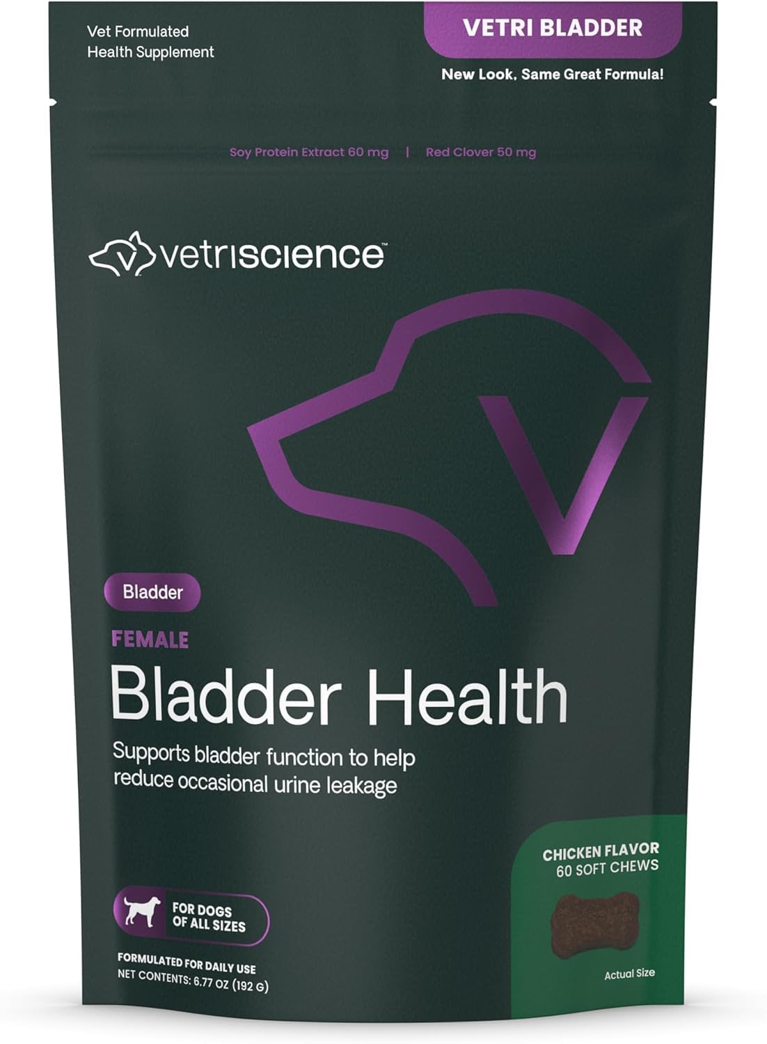 Vetri Bladder Supplement for Dogs – Bladder Support Chews with Antioxidants for Spayed and Senior Dogs, Manage Incontinence and Urine Leaks