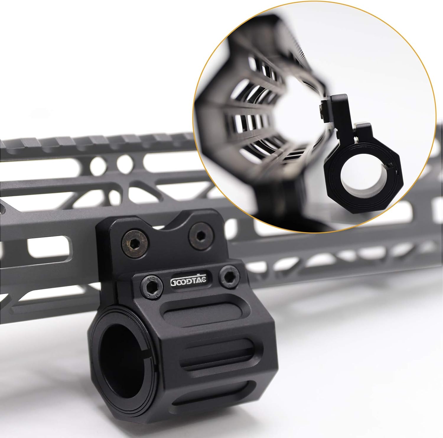 GOODTAC Offset Flashlight Ring Mount for Mlok Rail-3 Mounting Inserts Included