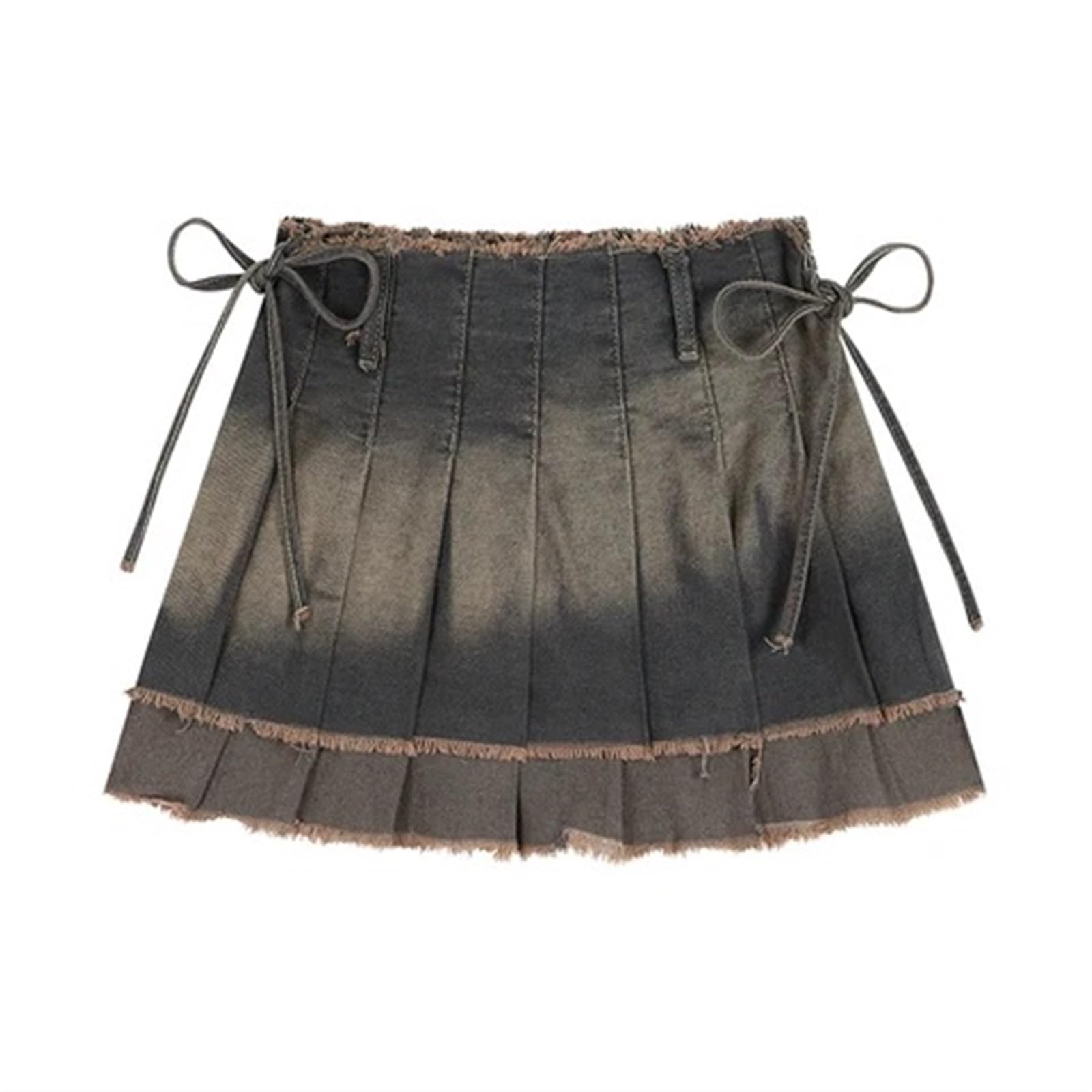 Señoras Plisado Mini Faldas Falda plisada de verano for mujer, falda vaquera ajustada a la moda, falda femenina de tendencia sexy con lazo y cordones Adecuado Para Fiestas, Citas, Ir De Compras(S)
