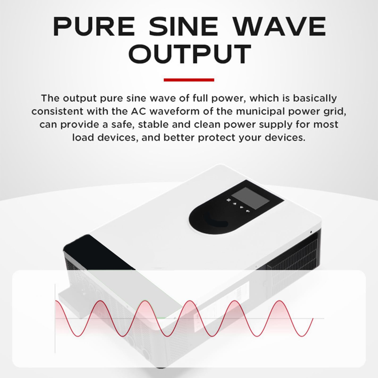 1000W-10200W Inverter Ibrido Fuori Rete Solare Ibrido Inverter A Onda Sinusoidale Pura 12 V 24 V 48 V, Con Batterie Al Piombo O Al LitioCon Regolatore Di Carica Solare MPPT 40/80/120/160 A