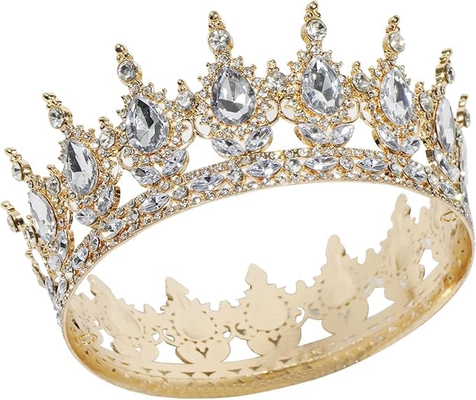 TayBong Corona Regina, Tiara Principessa Vintage, Diadema da Sposa Lucente con Cristalli, Gioiello per Capelli per Matrimonio, Feste di Compleanno e Cerimonie
