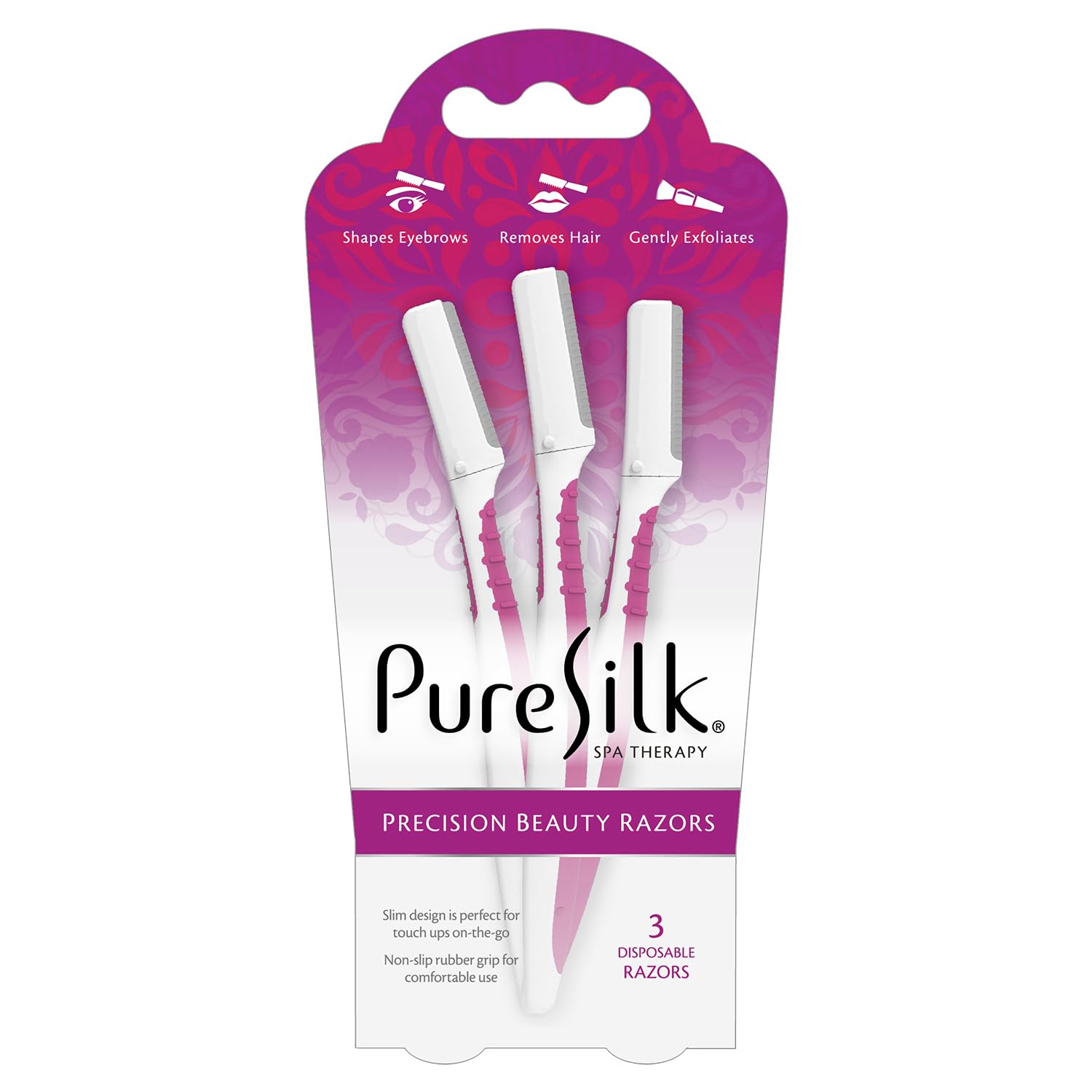 Pure Silk Precision Beauty Dermaplane Razor, Disposable Facial Razors (3)