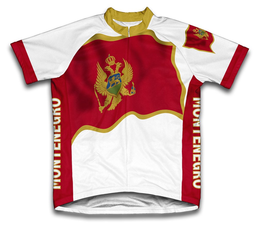 ScudoPro Montenegro Flag Short Sleeve Cycling Jersey for Men - Size 4XL