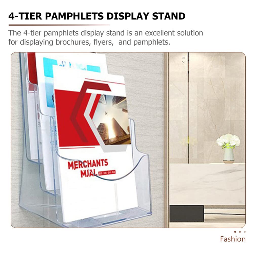 ULTECHNOVO 2pezzi Porta Riviste Espositore per Brochure e Volantini Organizer in Plastica Resistente Supporto per Documenti da Scrivania Organizzatore per Materiale Informativo