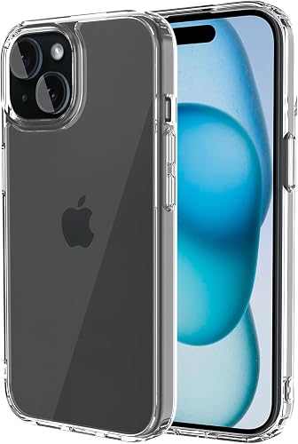 Case for iPhone 15 6.1-Inch, Anti-Yellowing, Shockproof Phone Bumper Cover, Anti-Scratch, Hard PC & soft TPU Protective Phone Case, Clear