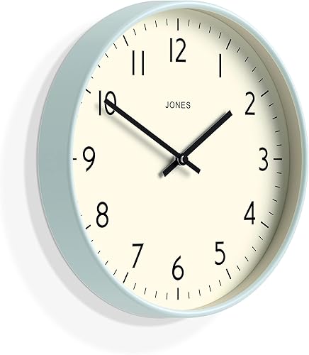 Miniatura 2 de JONES CLOCKS Reloj de pared redondo para estudio, diseño moderno, azul, 11.8 x 11.8 in, cocina, sala de estar, decoración de oficina, fácil de leer,