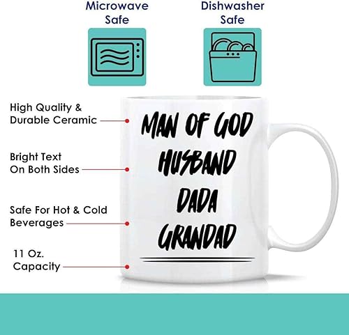 Miniatura 5 de Humorous Gift Unique Man Of God Gift, Ideal Christmas Present for Husband - Dada, Grandad, & Family Christian Believer's Prayers Quote on 11 Oz