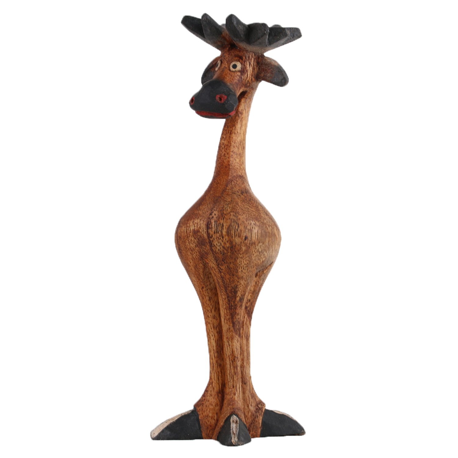 ART-CRAFT Holz-Elch Schnitzerei aus Pinien Holz leicht dunke