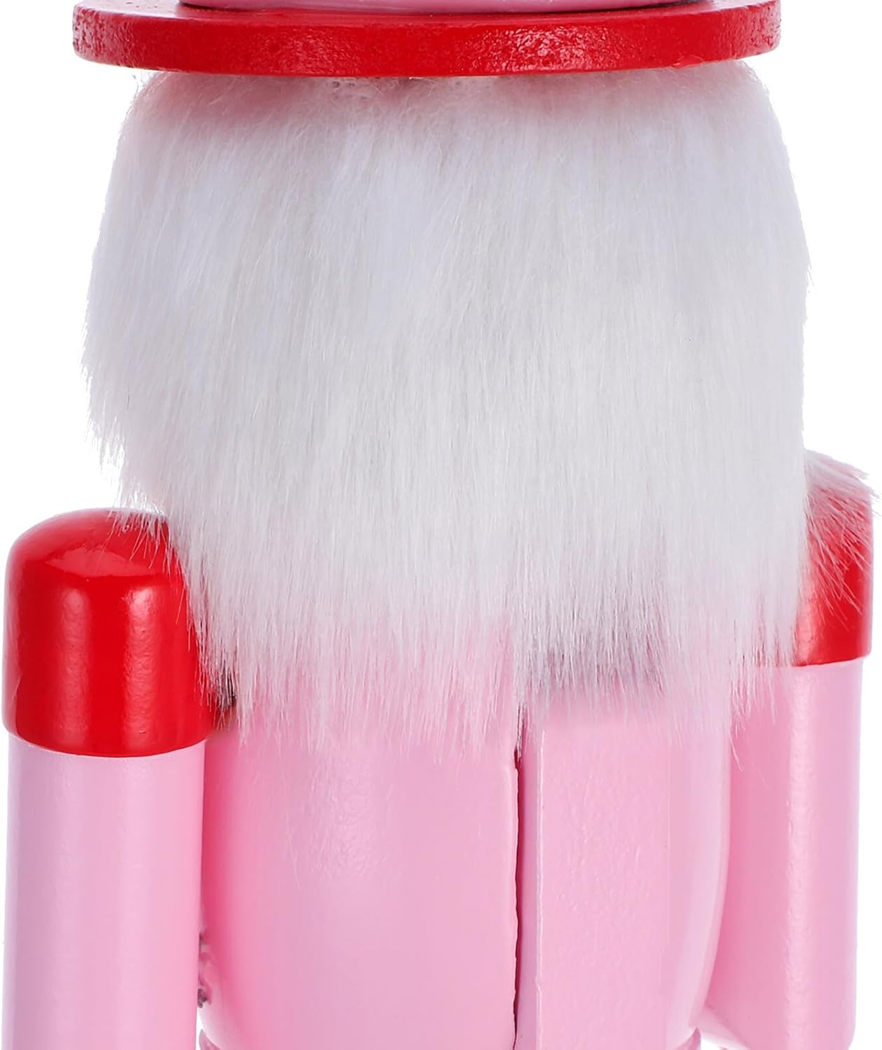 STOBAZA Pink Wooden Christmas Nutcracker Figurine with Lollipop Soldier Puppet Ornament for Holiday Tabletop and Kitchen Shelf Décor