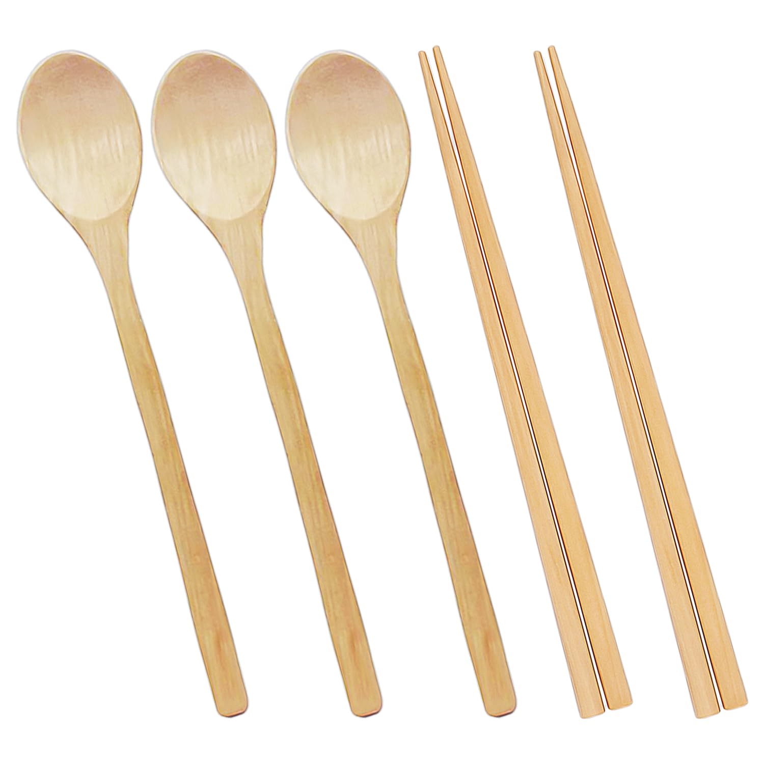 Lot De 5 Cuillères En Bois – Long Manche, Idéal Pour Cuisiner Et Servir - 5