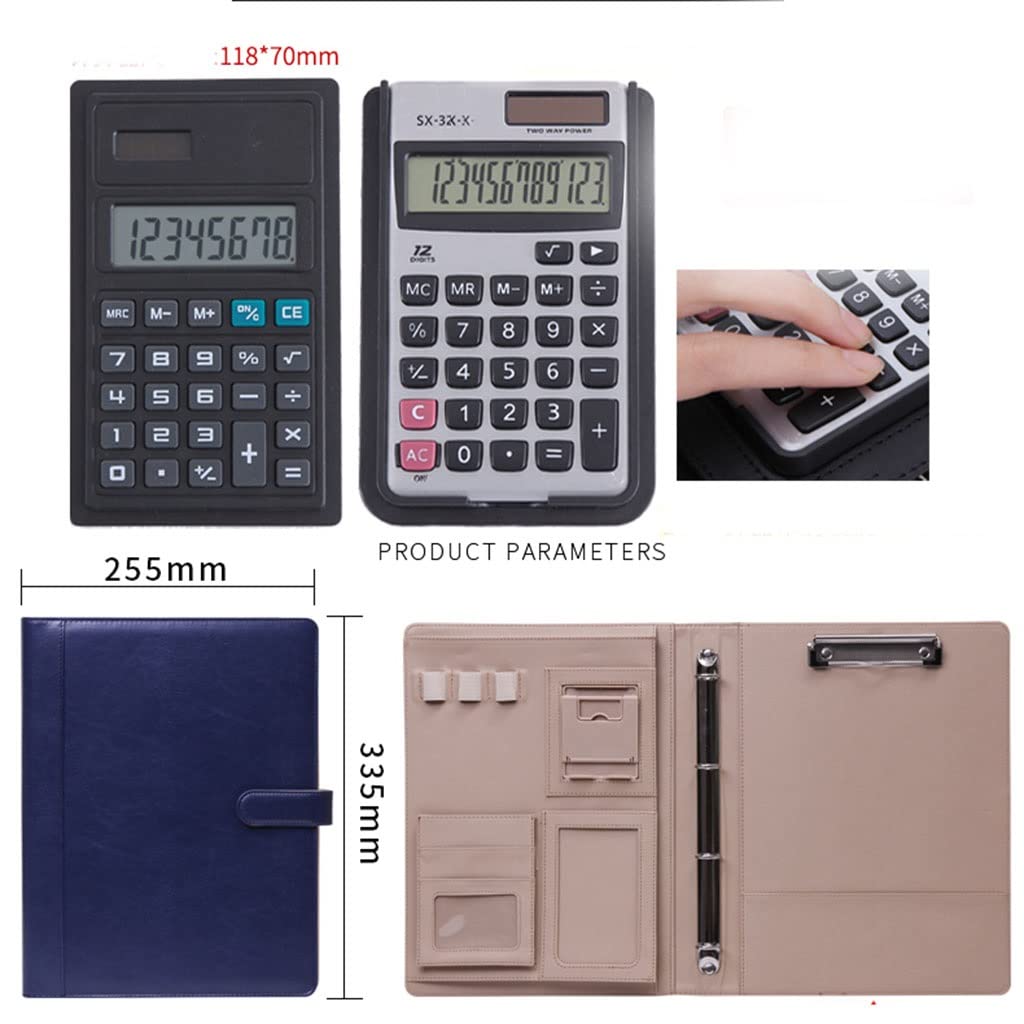 Cartella per Documenti in Pelle A4, Portafogli Padfolio Binder Conferenza Riunione Esecutivo File Legale Document Organizer A4 Blocco Note Padfolio per Uomo Donna