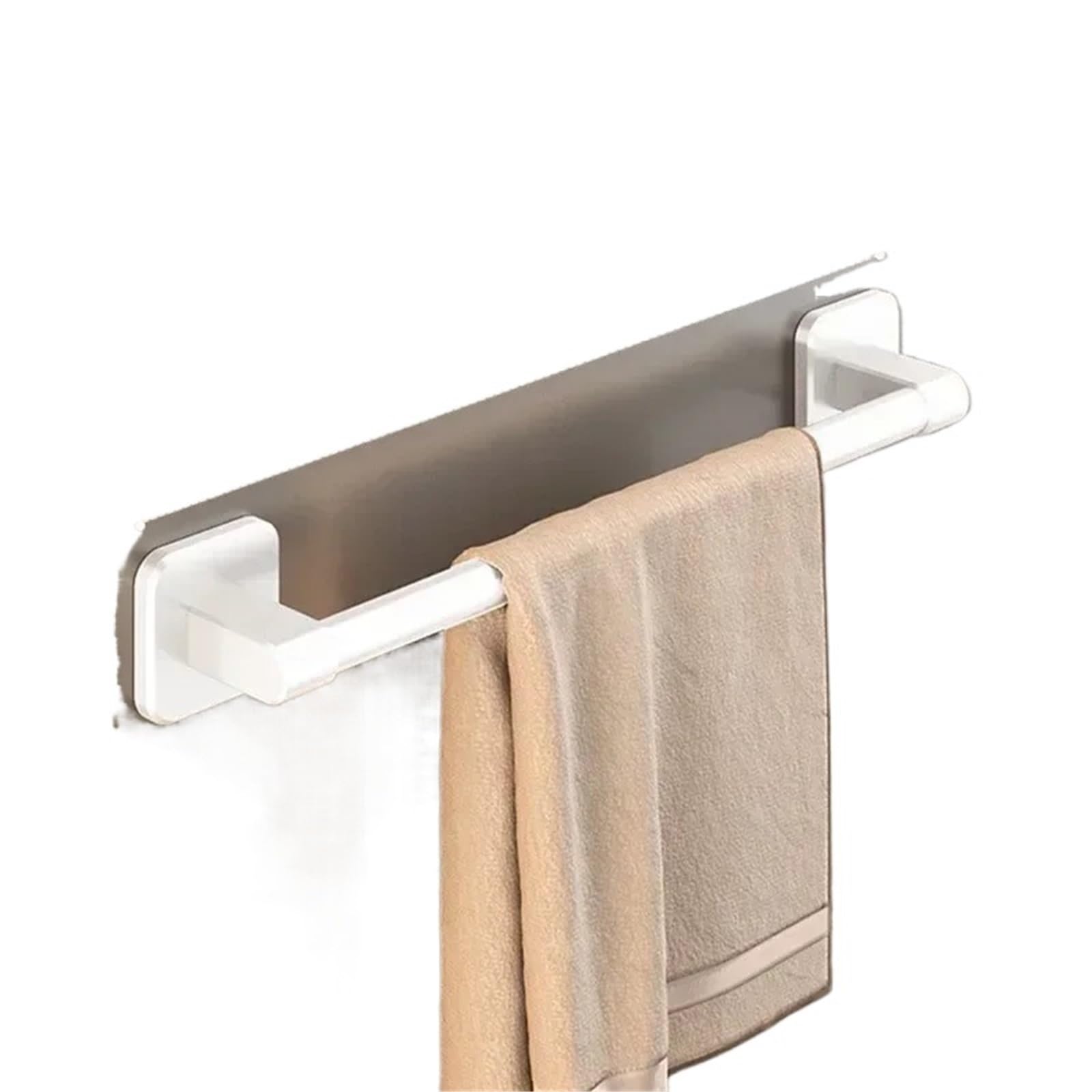 Bathroom Towel Holder Without Drilling Rack Bar Self-Adhesive Rail For DIY Tools(White-40cm)