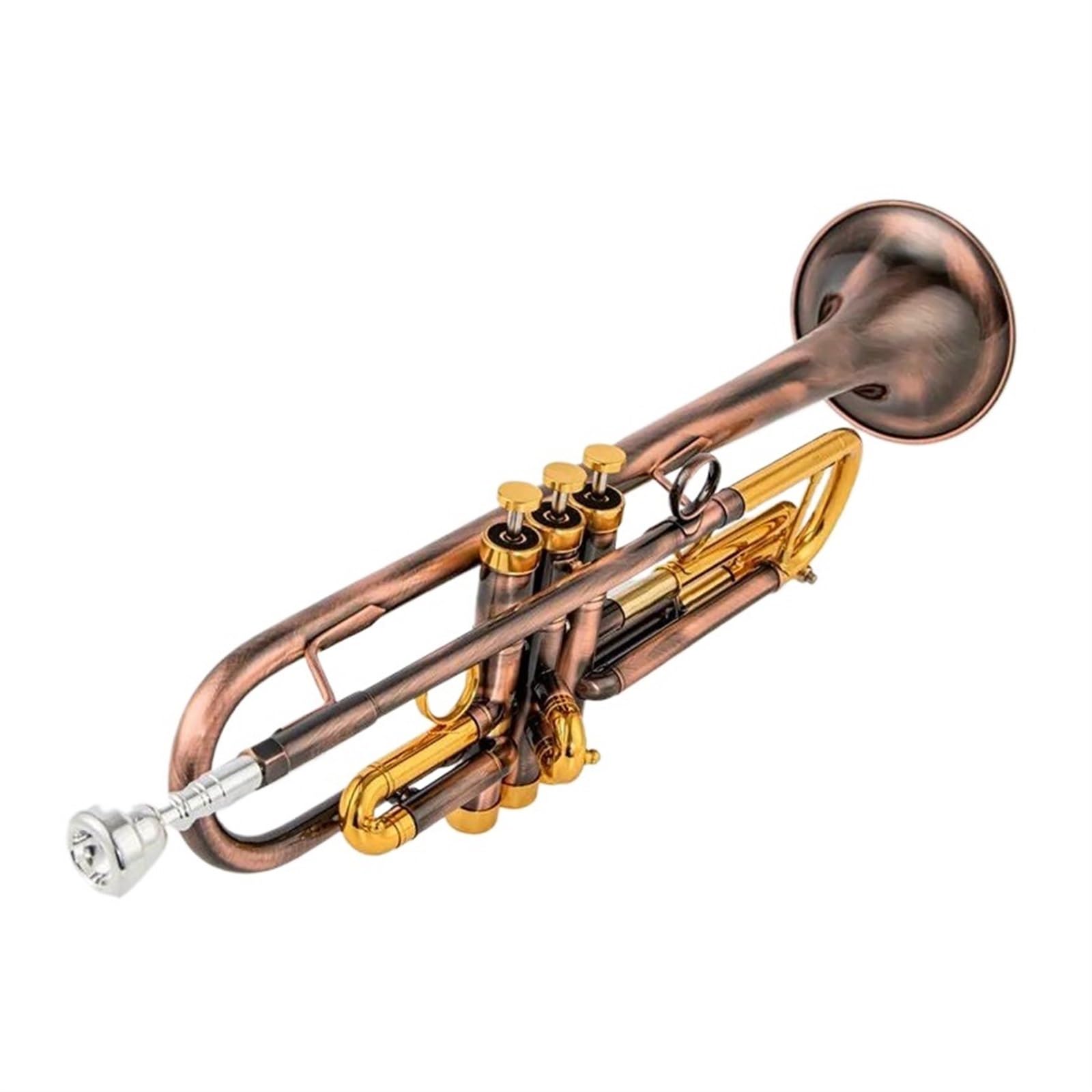 trąbka dla początkujących Instrumenty Muzyczne Mosiężna Trąbka Bb Antyczna Miedziana Powierzchnia Mała Trąbka Bb