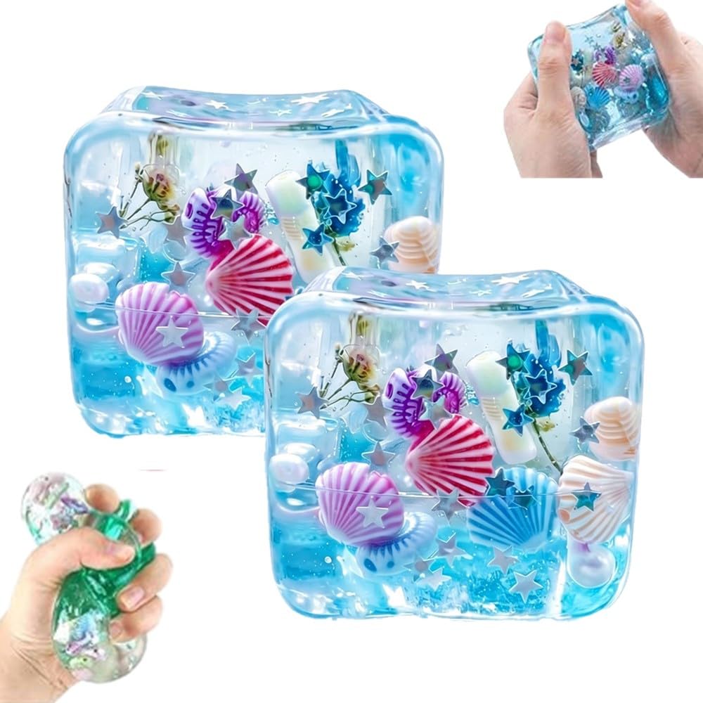 Squishy Toys,Ice Cube Squishy,Stress Squares for Adults (White*2pc) â image 1