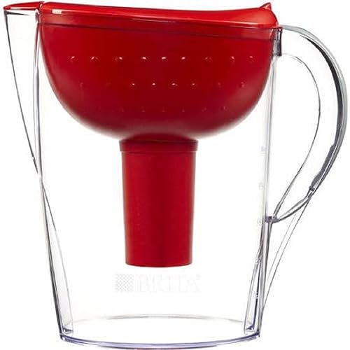 Brita Pacifica - Jarra con filtro de agua 10 tazas color rojo