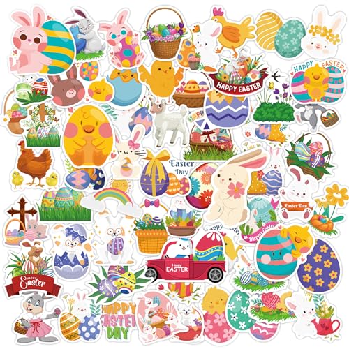 OHOME Easter Stickers | 120 PCS Egg Bunny Stickers for Kids -Easter Egg Stuffers - Vinyl Easter Games Crafts Activities Party Favors Basket Stuffers -...