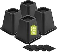 Vista 11 de Paquete de 12 elevadores de muebles de 1 pulgada, elevadores de cama ajustables resistentes para mesa, escritorio, sofá, gabinete, marco de cama