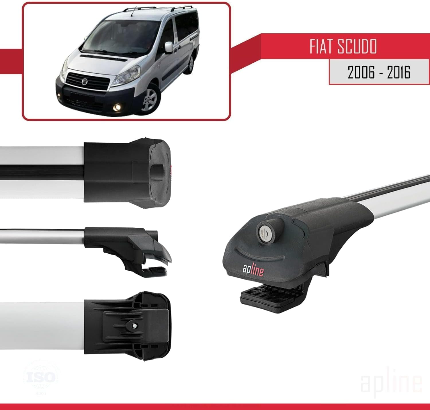 accessorypart Compatible with Opel Combo E Cargo 2019-2022 ACE-1 Car Roof Rack Cross Bar Black Aluminium 4 Bars