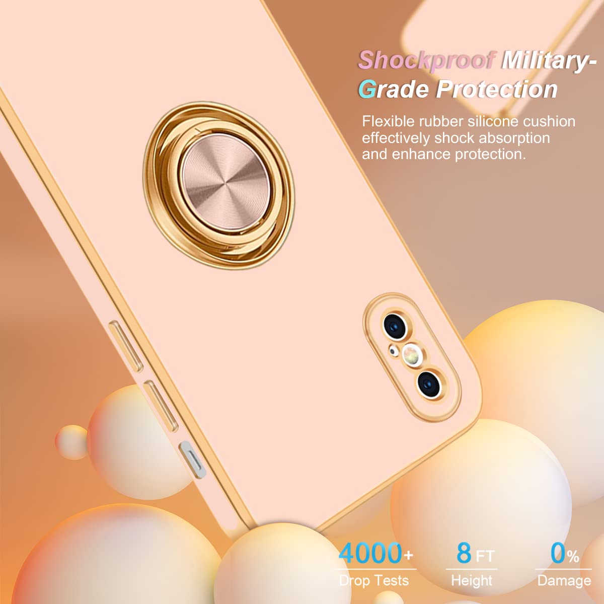 Protector Iphone Xs Max /X Corazón Purpurina - Diseño Holográfico, TPU Transparente Funda Iphone Xs
