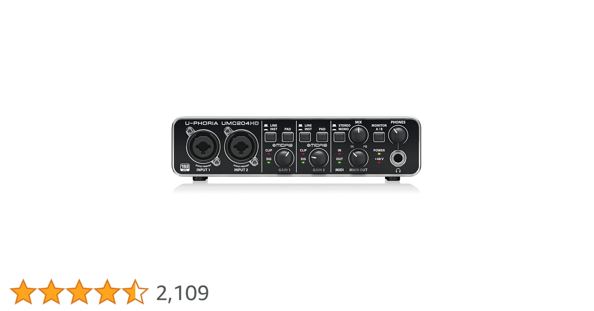 Amazon.co.jp: ベリンガー USB オーディオインターフェース 2入力 4