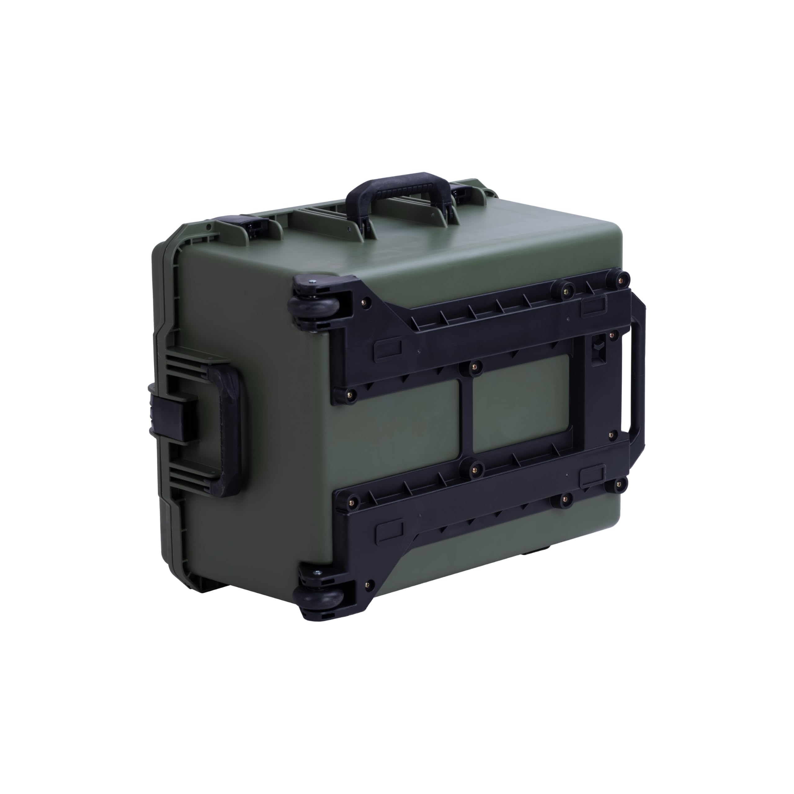 MEIJIA Custodia rigida portatile per tutte le condizioni atmosferiche, impermeabile, con schiuma personalizzabile e ruote, 62,5 x 50 x 36,6 cm (verde)