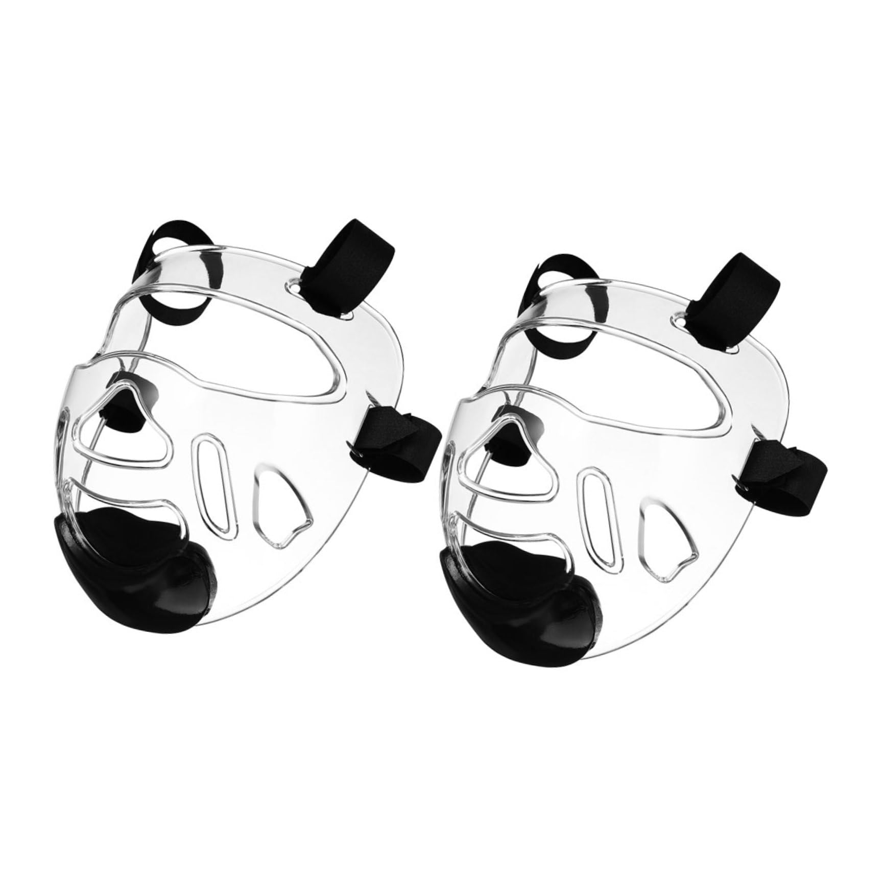 Maschera Protettiva per Viso in Plastica Temperata 2 Pezzi per Allenamento Karate e Taekwondo Protezione Completa e Vestibilità Confortevole