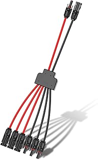 Dawnice Solar Connectors Cable Y Branch Parallel Adapter Cable Wire Plug Tool Kit for Solar Panel for 3 Solar Panel 10AWG Waterproof 2 to 6 Y Branch Parallel Adapter for Solar Extension Cable